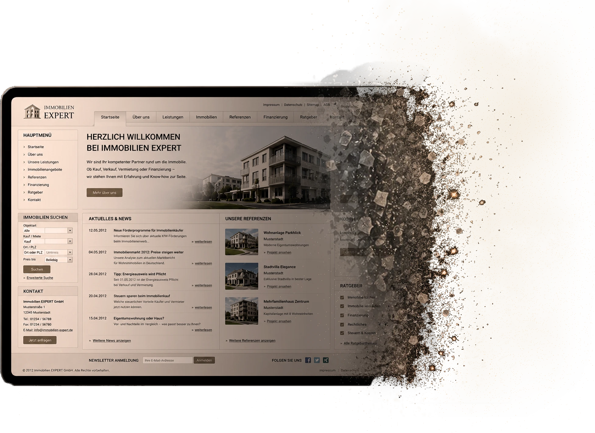 UX Redesign einer veralteten Immobilien-Website zur Verbesserung von Nutzerführung und Benutzererfahrung